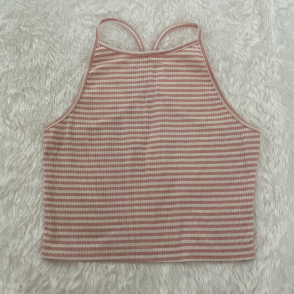 Pink and white stripped halter top. - Picture 1 of 3